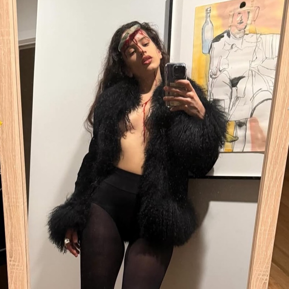 Charlotte Simone Olive fur jacket